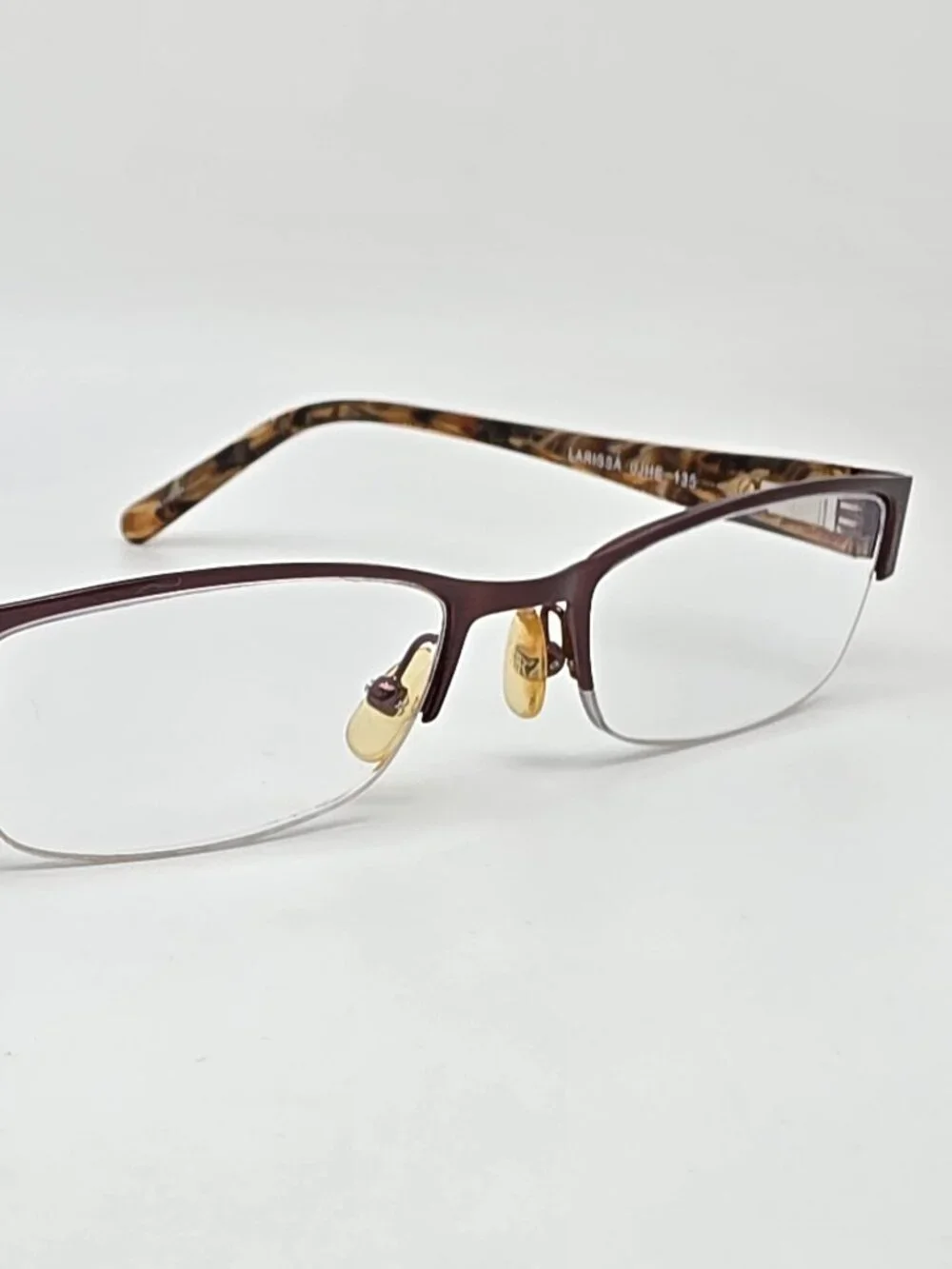 Banana Republic Larissa Brown Semi Rimless Eyeglasses Frame w Flexhinge and Case